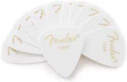 FENDER 351 CLASSIC CELLULOID GUITAR PICKS - WHITE, THIN - 12-PACK (1 DOZEN)