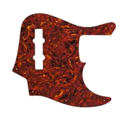 CUSTOM PICKGUARD FOR FENDER AMERICAN ELITE JAZZ BASS 4 TORTOISE PARCHMENT BACK