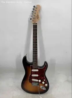 SQUIER BY FENDER MUSICAL INSTRUMENTS 5 STRING STRAT ELECTRIC GUITARS W/CASE