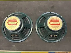 2 (PAIR) JENSEN SPEAKER, GREEN 10-INCH C10Q8 35 WATT 8 OHM 10 GUITAR AMP FENDER