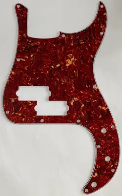 ELECTRIC GUITAR PICKGUARD FOR FENDER '62 PRECISION P BASS,4 PLY RED TORTOISE