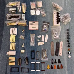 HUGE GUITAR HARDWARE LOT! PICKUPS, COVERS, BRIDGES, JACKS, PICKUP RINGS + MORE!
