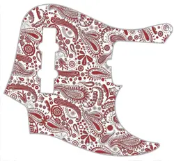 PICKGUARD COMPATIBLE WITH FENDER J BASS ULTRA 4 STRING GRAPHIC PAISLEY WH RD