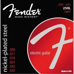 FENDER 250L NICKEL PLATED STEEL ELECTRIC GUITAR STRINGS (09-42)