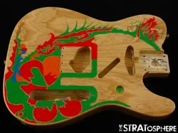 FENDER JIMMY PAGE TELECASTER BODY, TELE GUITAR, ASH NATURAL W/ ARTWORK