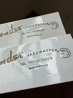 2PCS FENDER JAZZMASTER GUITAR HEADSTOCK VINYL UV TRANSFER RAISED DECALS STICKERS