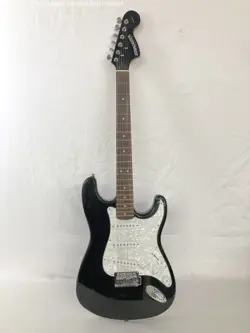 STARCASTER BY FENDER BLACK GLITTER & PEARLED WHITE STRAT ELECTRIC GUITAR AS-IS