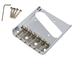 GENUINE FENDER CHROME VINTAGE 6-SADDLE TELECASTER/TELE BRIDGE 099-0810-000