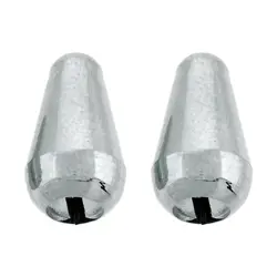 NEW - SWITCH KNOB (2) FOR USA FENDER STRAT SWITCHES - CHROME