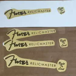 4 FINER RELICMASTER BUILT TO LAST CUSTOM GUITAR FENDER WATERSLIDE DECAL NITRO