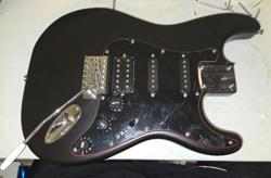 COMPLETE ALDER LOADED S/S/H + TREMOLO GUITAR BODY MATTE BLACK FITS FENDER STRAT