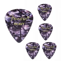 FENDER 351 PREMIUM HEAVY  CELULLOID GUITAR PICKS - PURPLE  MOTO - 5 PICKS