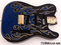 USA FENDER JAMES BURTON TELECASTER TELE BODY + HARDWARE BLUE PAISLEY FLAME!