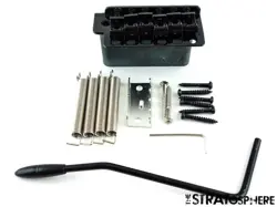 *NEW WILKINSON VINTAGE TREMOLO FOR FENDER STRATOCASTER STEEL + BLACK WV6-SB-BK