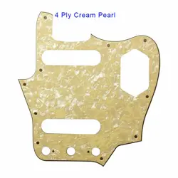 FOR US FENDER JAGUAR GUITAR PICKGUARD SCRATCH PLATE , 4 PLY CREAM PEARL