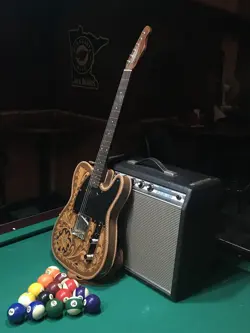 CUSTOM TOOLED LEATHER TELECASTER! SOLID ROSEWOOD NECK!! COUNTRY/WAYLON JENNING!
