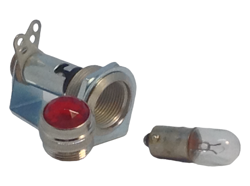 TUBE AMP PILOT LIGHT LAMP ASSEMBLY WITH RED JEWEL + NUMBER 47 BULB MADE IN USA