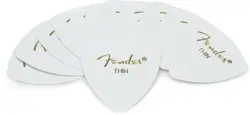 NEW FENDER CLASSIC CELLULOID 346 SHAPE THIN PICKS (12), WHITE, 198-0346-180-12