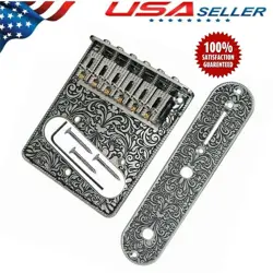 RETRO FENDER TELECASTER ELECTRIC GUITAR BRIDGE 6-SADDLES CONTROL PLATE GOLD/SS