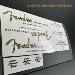 3 SETS WATERSLIDE FENDER STRATOCASTER GUITAR PEG HEAD LOGO DECAL