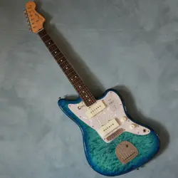 FENDER 2024 COLLECTION MIJ HYBRID II JAZZMASTER QMT ROSEWOOD AQUAMARINE