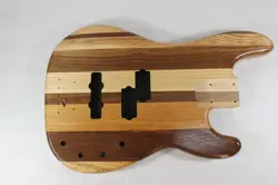 FINISHED BUTCHERBLOCK P/J  P BASS GUITAR BODY - FITS FENDER NECKS J1541