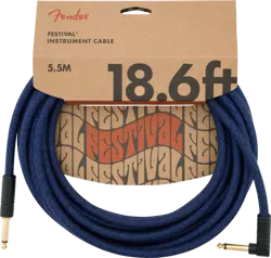 FENDER 18.6' ANGLED FESTIVAL INSTRUMENT CABLE, PURE HEMP BLUE DREAM #099091807