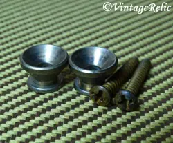 STRAP BUTTONS PAIR AGED RELIC FITS FENDER USA STRATOCASTER TELE ESQUIRE NOCASTER