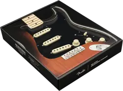 GENUINE FENDER PRE-WIRED LOADED STRAT PICKGUARD TEX-MEX SSS BLACK, 11 HOLE