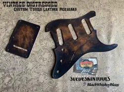 CUSTOM TOOLED LEATHER PICKGUARD BACKPLATE FENDER STRATOCASTER 50S VINTAGE 8 HOLE