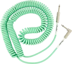 FENDER ORIGINAL SERIES COIL CABLE, STRAIGHT-ANGLE, 30' SEAFOAM GREEN #09908300