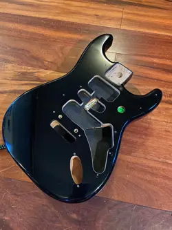 GENUINE FENDER PLAYER STRATOCASTER STRAT BODY BLACK ALDER 2 POINT