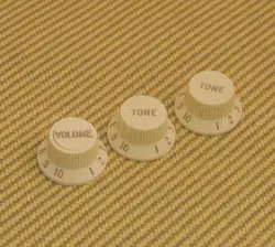 005-9266-ASET GENUINE FENDER S-1 DELUXE STAT KNOB SET - AGED WHITE