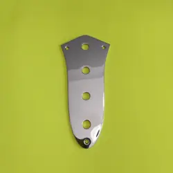 USED FENDER JAZZ BASS CONTROL PLATE, 4 HOLES, CHROME