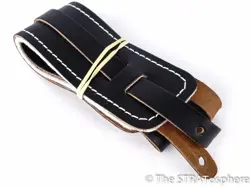 USA FENDER VINTAGE LEATHER GUITAR STRAP STRAT TELE BLACK ERIC JOHNSON!