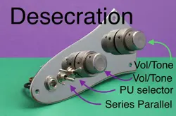 DESECRATION. FENDER JAZZ BASS WIRING HARNESS CONTROL PLATE