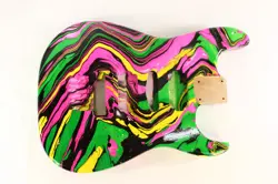 MULTICOLOR GREEN MEANIE HSH STRAT STRATOCASTER BODY FITS FENDER NECK J315