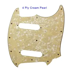 FOR US FENDER MUSTANG GUITAR PICKGUARD NO CONTROL HOLES, 4PLY CREAM PEARL