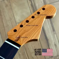 ROASTED MAPLE ROSEWOOD STRAT NECK NITRO SATIN FITS WARMOTH FENDER SR02LS