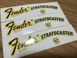 3PCS FENDER STRATOCASTER GUITAR RETRO UV TRANSFER HEADSTOCK RAISED DECAL STICKER