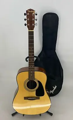 FENDER DG-8S NAT BROWN 6 STRING MUSICAL INSTRUMENT ACOUSTIC GUITAR WITH CASE