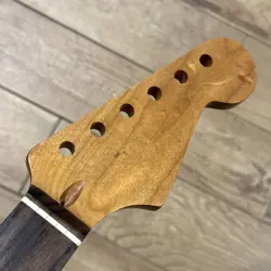 ROASTED MAPLE ROSEWOOD STRAT NECK NITRO SATIN FITS WARMOTH FENDER SR02BX