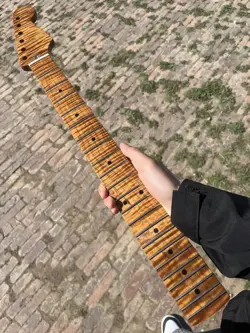 AAAAA FENDER REPLACEMENT STAINLESS STEEL 22FRET ROASTED FLAME MAPLE GUITAR NECK