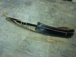 VINTAGE FENDER LOGO LEATHER GUITAR STRAP 1960'S BLACK STRAT-TELE CASE CANDY