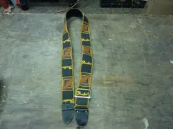 BEAUTIFUL! 1970'S VINTAGE FENDER GUITAR STRAP WOVEN LEATHER METAL BUCKLE