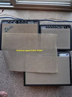 MOJOTONE FENDER STYLE BLACK/WHITE/SILVER GRILL CLOTH FOR BLACKFACE AMP