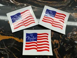 3PCS FENDER GUITAR NATIONAL FLAG PVC WATERPROOF HEADSTOCK VINYL DECALS STICKERS