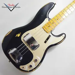 FENDER  LTD 1958 PRECISION BASS RELIC AGED BLACK OVER CHOCOLATE 3 COLOR SUNBUR