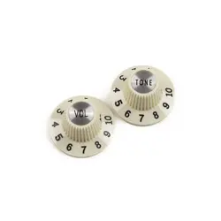 NEW FENDER PURE VINTAGE 1965 JAZZMASTER WITCH HAT KNOBS - VINTAGE WHITE
