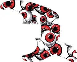 WD CUSTOM PICKGUARD FOR LEFT HAND FENDER TELECASTER BASS #GHA01 RED EYE GRAPHIC